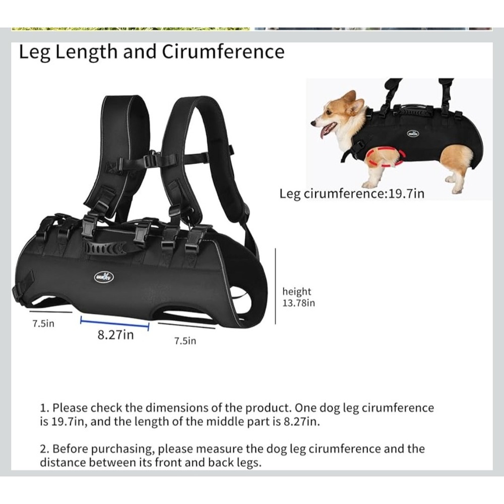 Dog Lift Harness Support Carrier Vest for Large Dogs (Inv 1042) - Picture 10 of 11